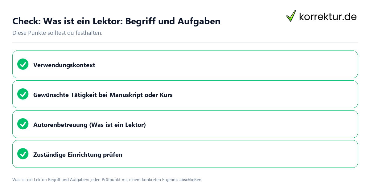 Was ist ein Lektor: Begriff und Aufgaben mit einer themenspezifischen Checkliste