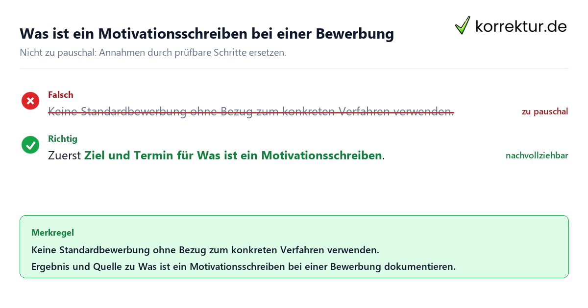 Ungeeignete und belastbare Vorgehensweise bei Was ist ein Motivationsschreiben bei einer Bewerbung