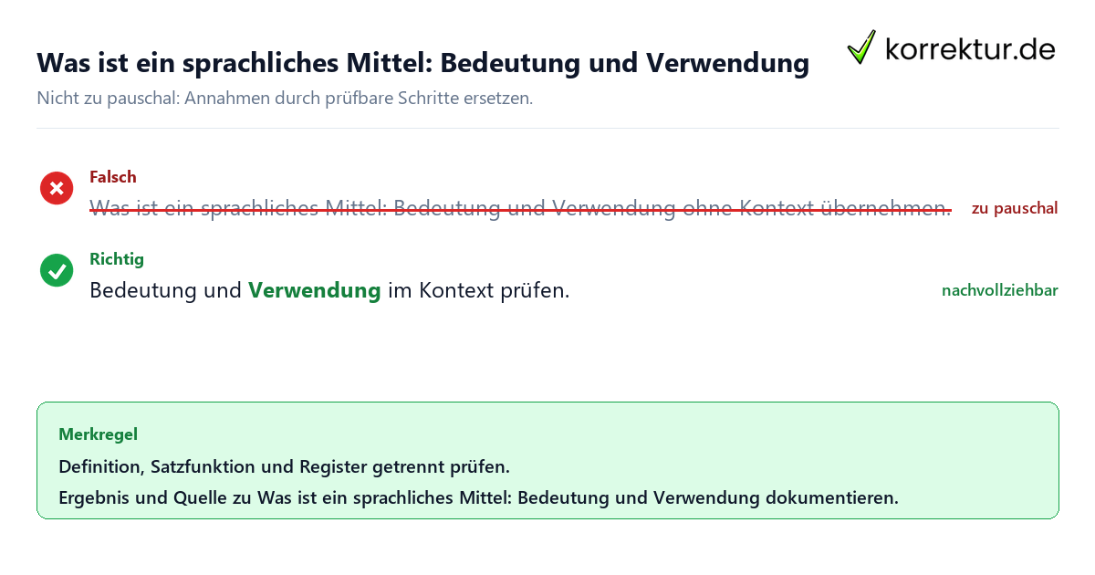 Was ist ein sprachliches Mittel: Bedeutung und Verwendung Ungeeignete und belastbare Vorgehensweise bei Was ist ein sprachliches Mittel: Bedeutung und Verwendung