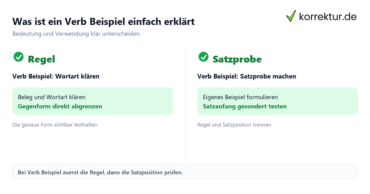 Was ist ein Verb Beispiel einfach erklärt mit Bedeutung und passender Verwendung im Vergleich