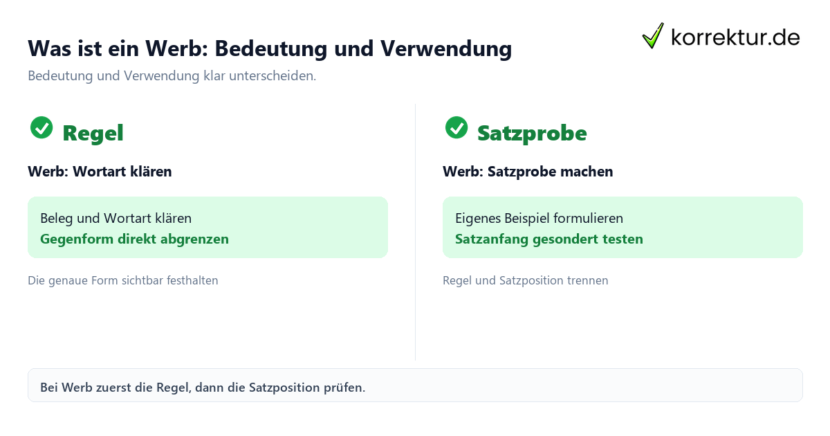 Was ist ein Werb: Bedeutung und Verwendung mit Bedeutung und passender Verwendung im Vergleich