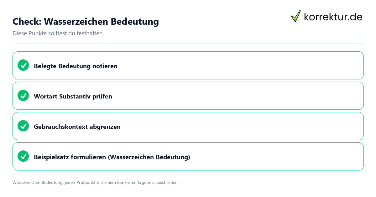 Check: Wasserzeichen Bedeutung Wasserzeichen Bedeutung mit einer themenspezifischen Checkliste