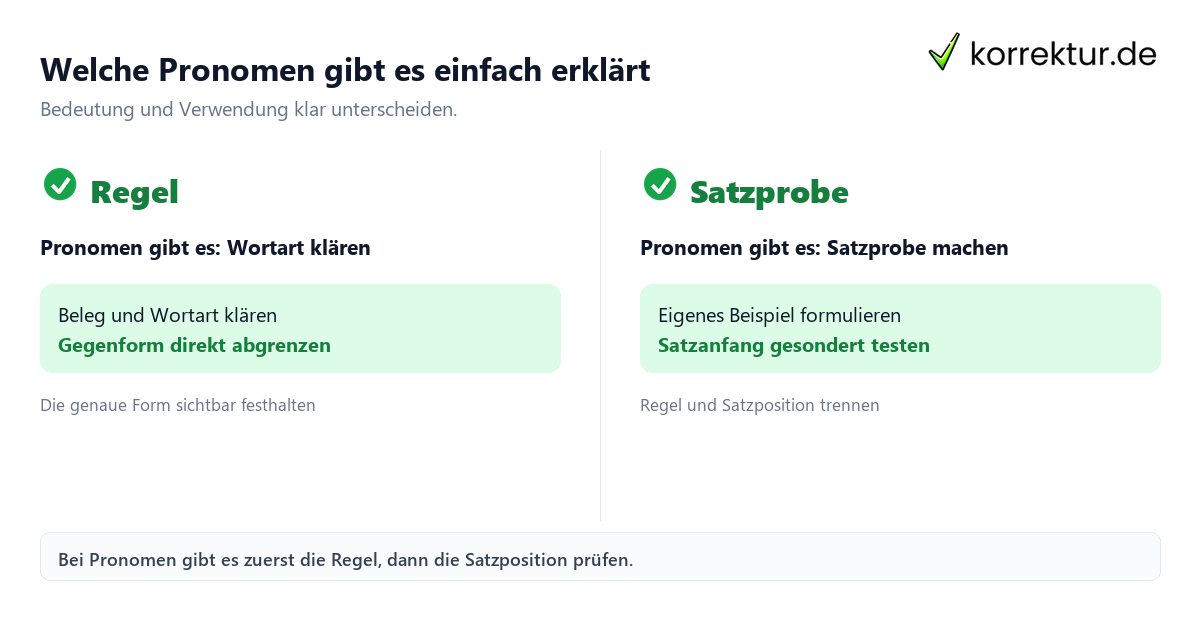 Welche Pronomen gibt es einfach erklärt mit Bedeutung und passender Verwendung im Vergleich