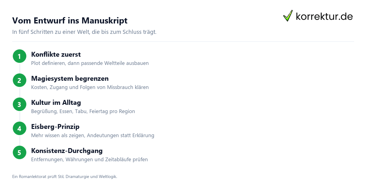 Vom Entwurf ins Manuskript Weltenbau Schritte nach dem Eisberg-Prinzip für konsistente Fantasy-Welten