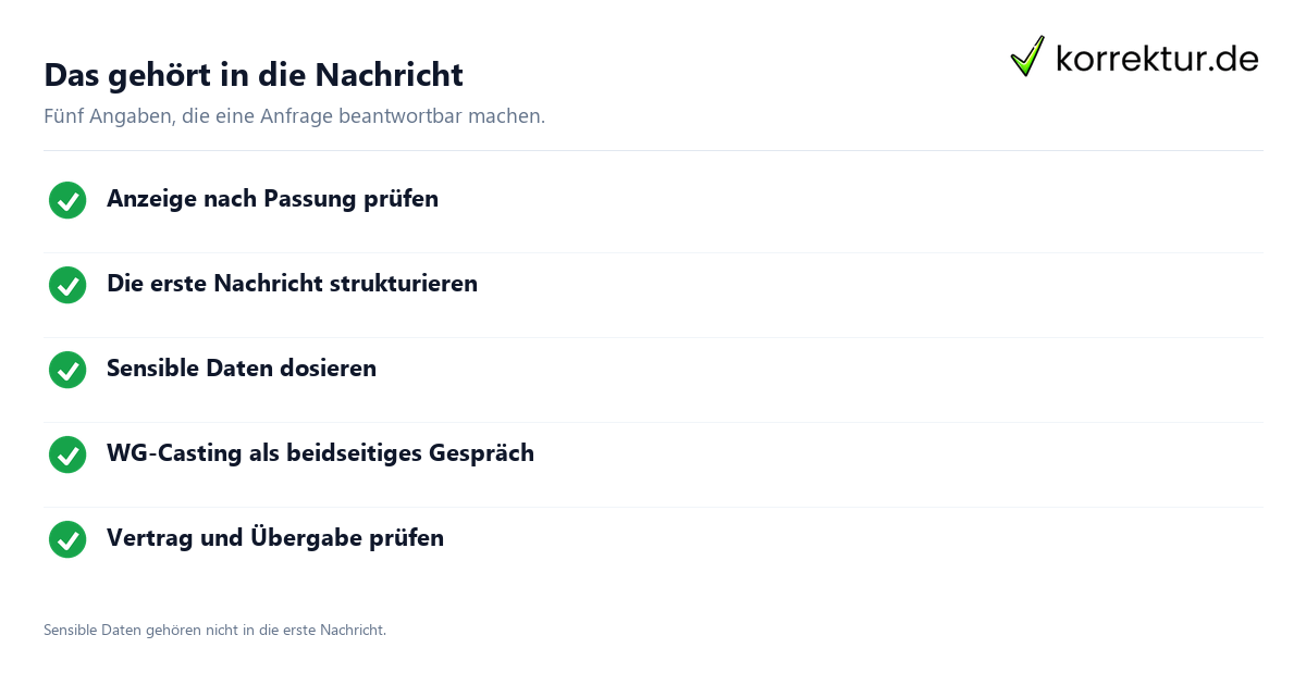 WG-Bewerbung Checkliste