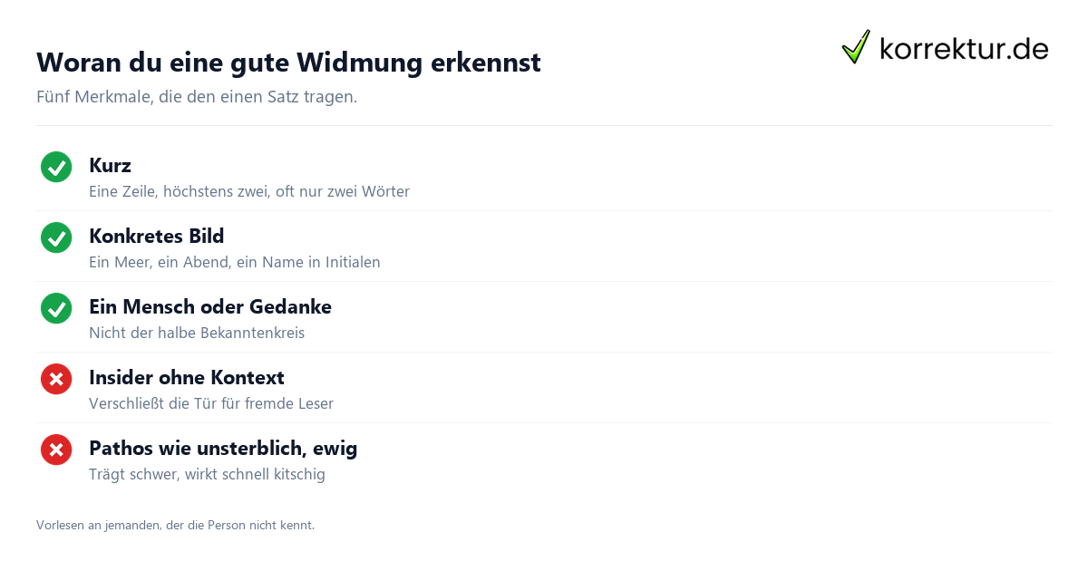 Woran du eine gute Widmung erkennst Widmung schreiben: Checkliste für den einen Satz vorn im Buch