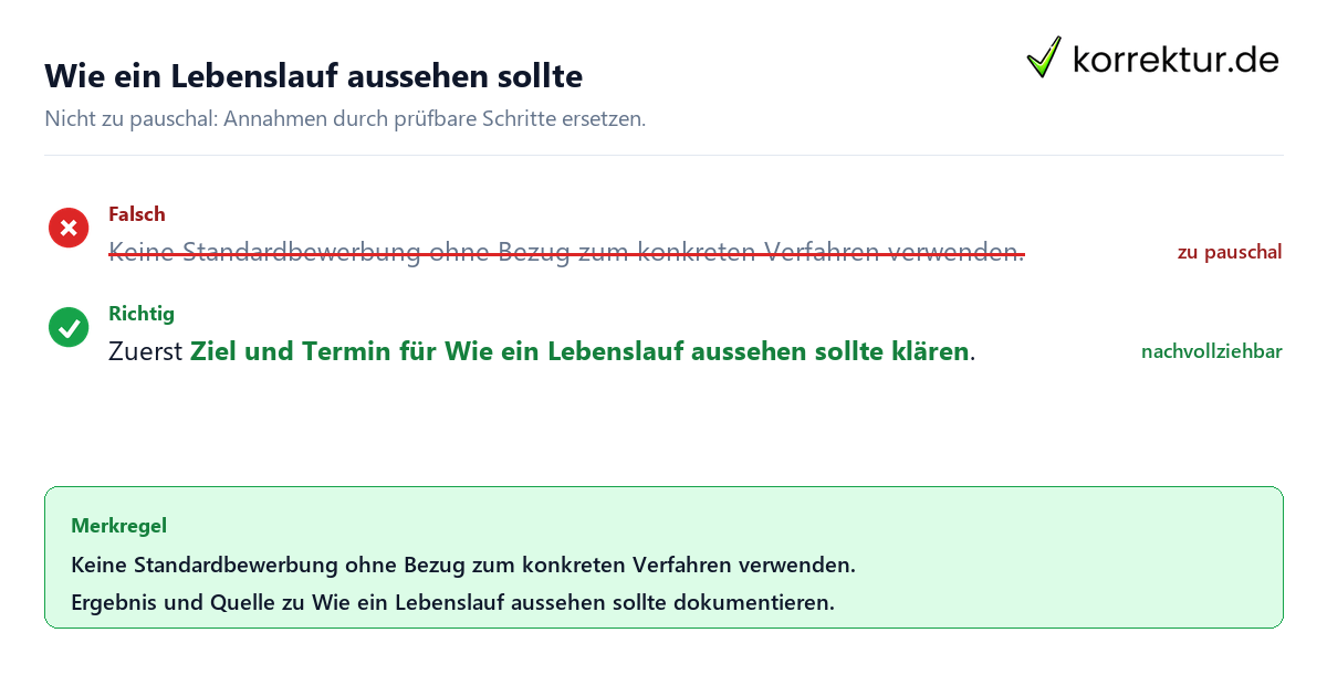 Ungeeignete und belastbare Vorgehensweise bei Wie ein Lebenslauf aussehen sollte