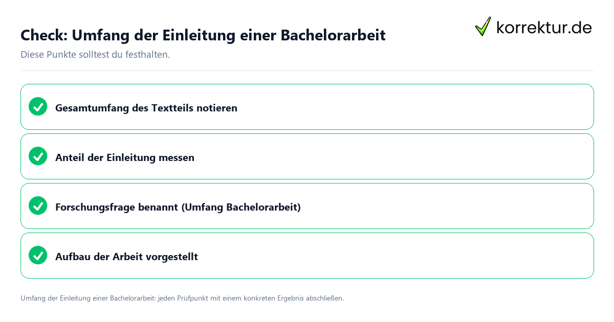 Check: Umfang der Einleitung einer Bachelorarbeit Umfang der Einleitung einer Bachelorarbeit mit einer themenspezifischen Checkliste