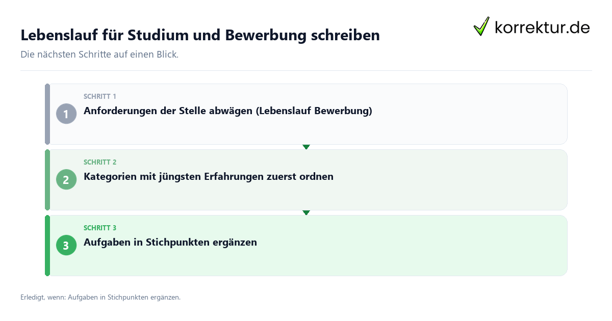 Lebenslauf für Studium und Bewerbung schreiben