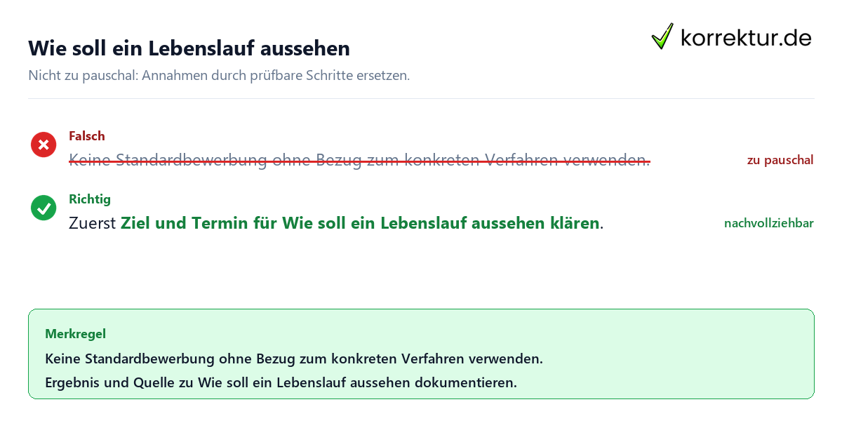 Wie soll ein Lebenslauf aussehen Ungeeignete und belastbare Vorgehensweise bei Wie soll ein Lebenslauf aussehen
