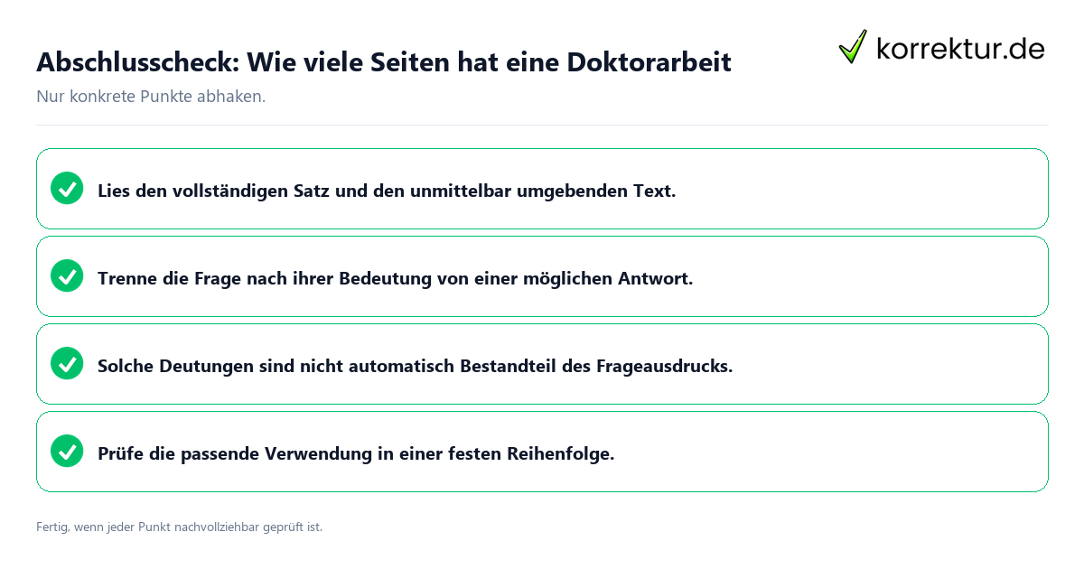 Konkreter Abschlusscheck zu Wie viele Seiten hat eine Doktorarbeit
