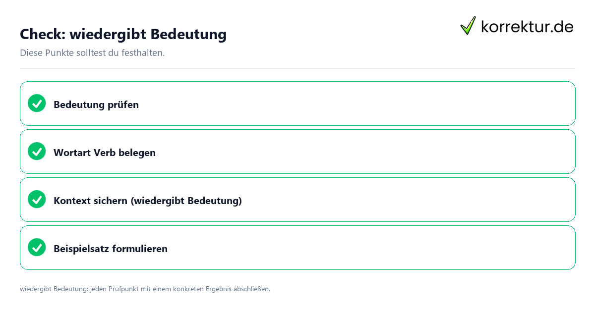 Check: wiedergibt Bedeutung Wiedergibt Bedeutung mit einer themenspezifischen Checkliste