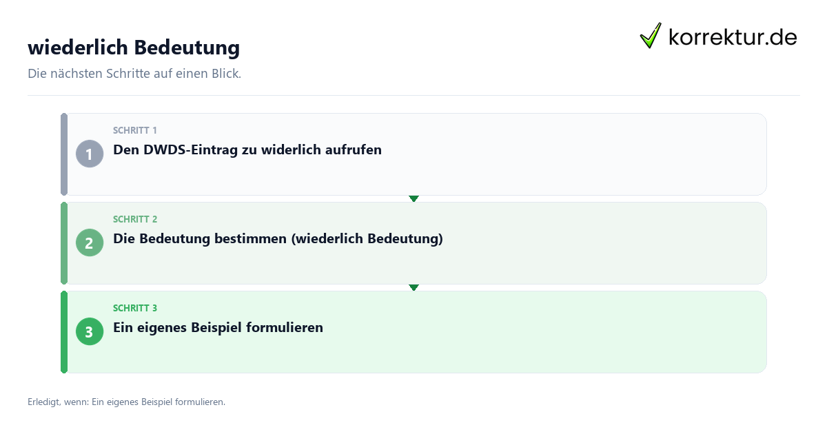 Wiederlich Bedeutung mit einem Ablauf aus Prüfung, Kontakt und Dokumentation