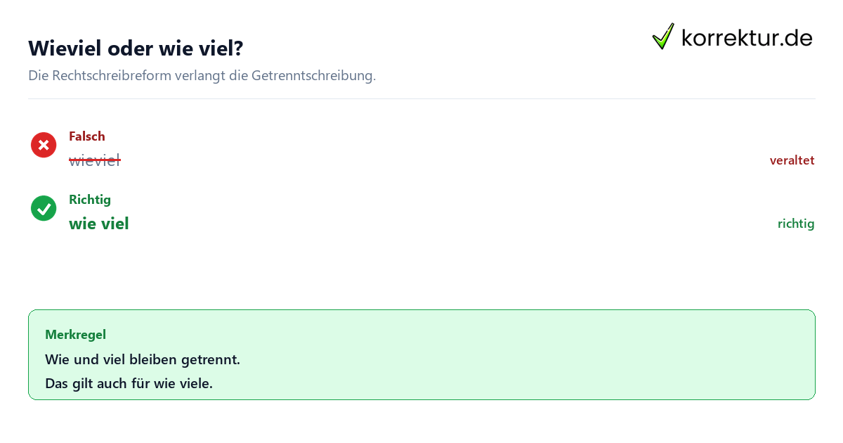 Wieviel oder wie viel? Wieviel oder wie viel: richtige Schreibweise