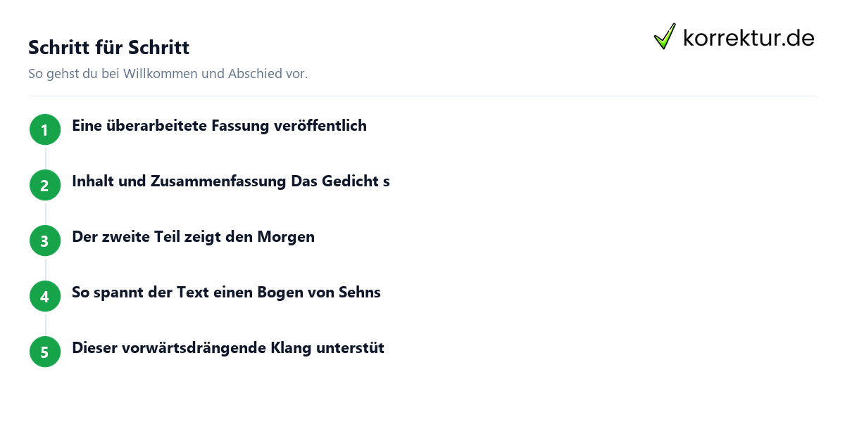 Schritt für Schritt Willkommen und Abschied: Schritte