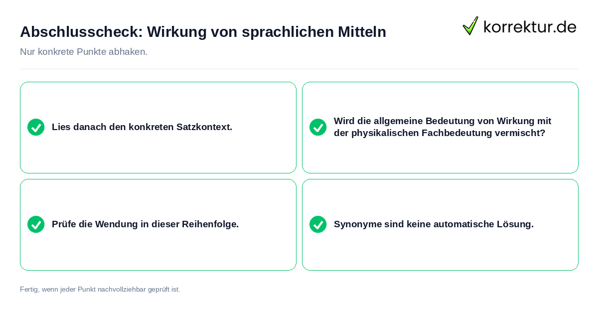 Konkreter Abschlusscheck zu Wirkung von sprachlichen Mitteln