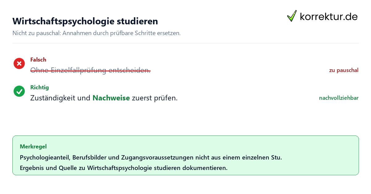 Ungeeignete und belastbare Vorgehensweise bei Wirtschaftspsychologie studieren