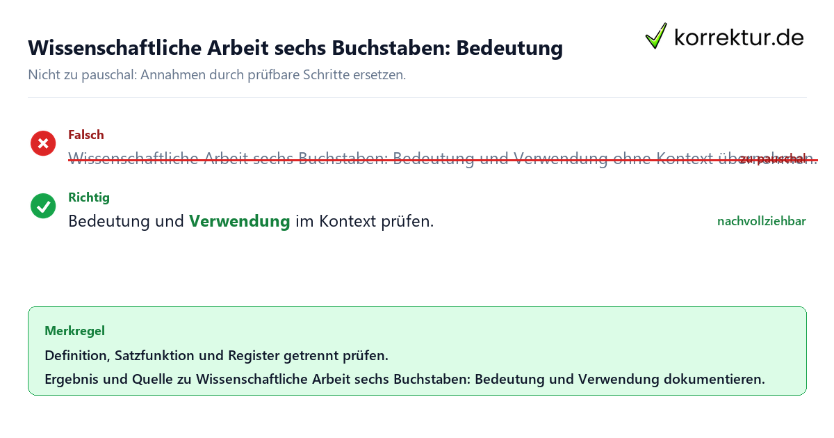 Ungeeignete und belastbare Vorgehensweise bei Wissenschaftliche Arbeit sechs Buchstaben: Bedeutung und Verwendung