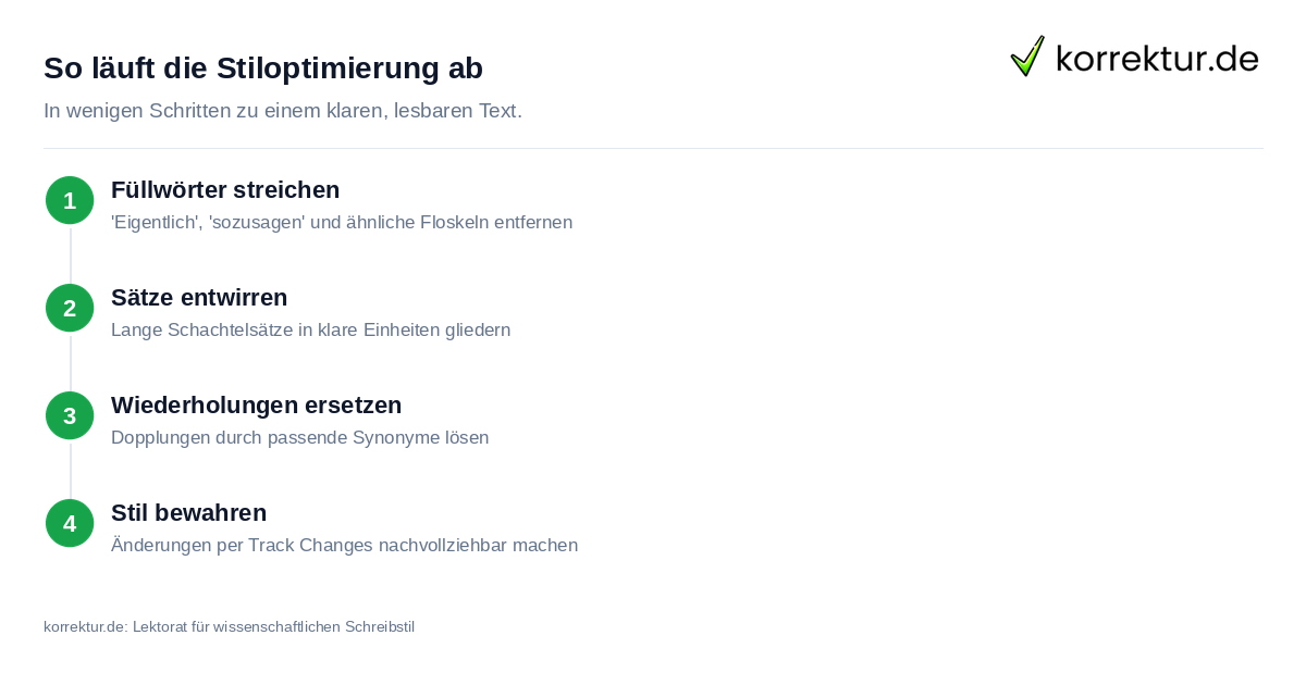 So läuft die Stiloptimierung ab Ablauf der Stiloptimierung im wissenschaftlichen Lektorat