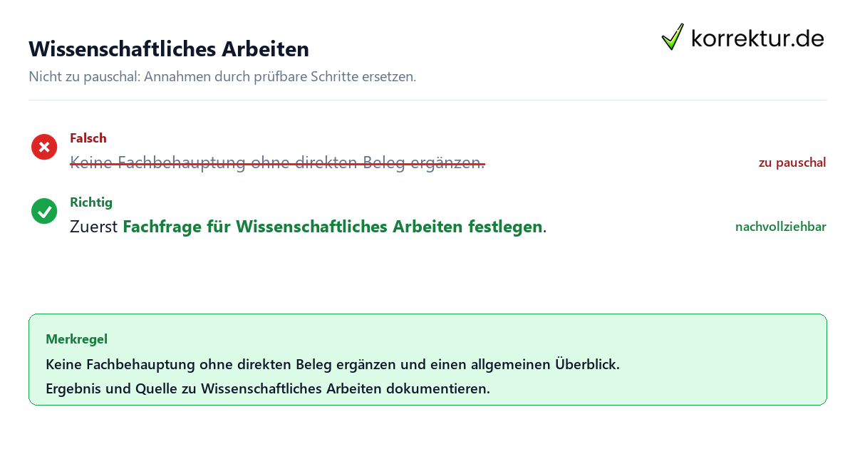 Ungeeignete und belastbare Vorgehensweise bei Wissenschaftliches Arbeiten