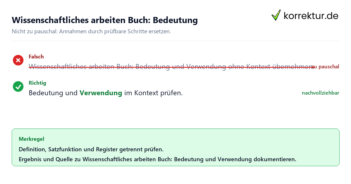 Ungeeignete und belastbare Vorgehensweise bei Wissenschaftliches arbeiten Buch: Bedeutung und Verwendung