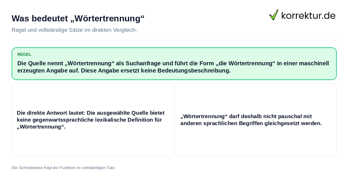 Was bedeutet „Wörtertrennung“ Konkrete Regel und vollständige Beispielsätze zu Was bedeutet „Wörtertrennung“