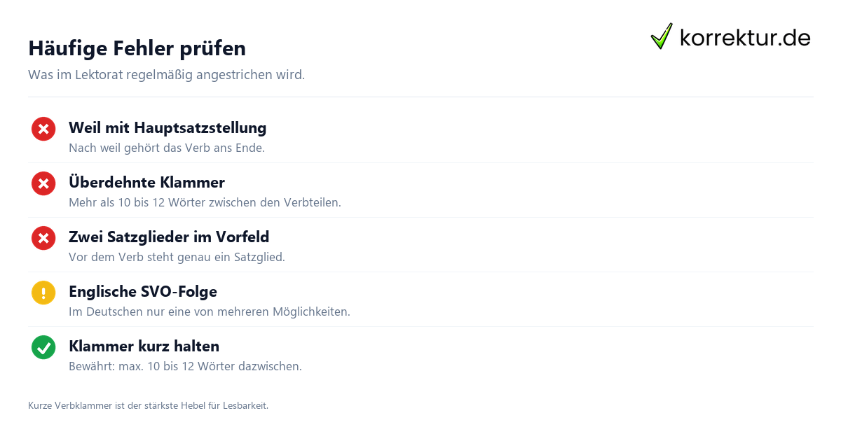 Wortstellung im Satz