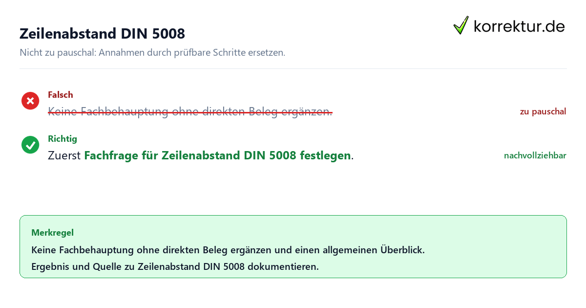 Ungeeignete und belastbare Vorgehensweise bei Zeilenabstand DIN 5008