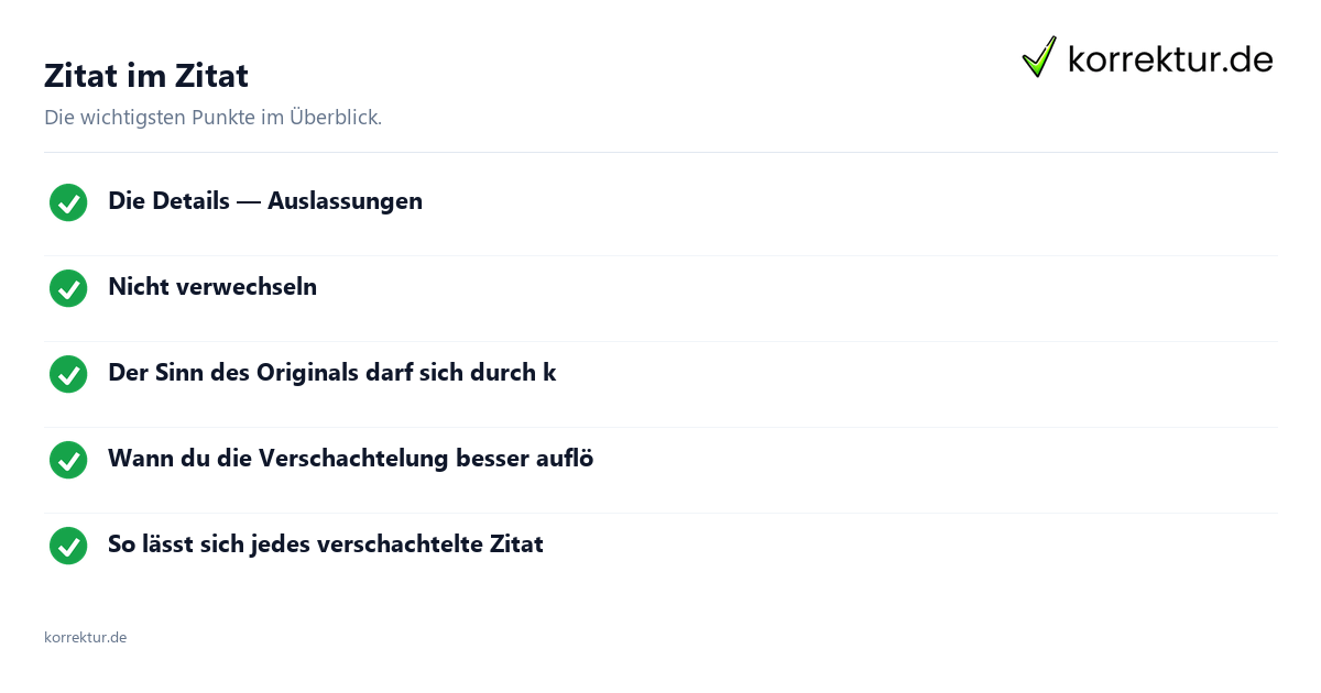 Zitat im Zitat – die Anführungszeichen-Regel Zitat im Zitat: doppelte Anfuehrungszeichen aussen, einfache innen am Beispiel