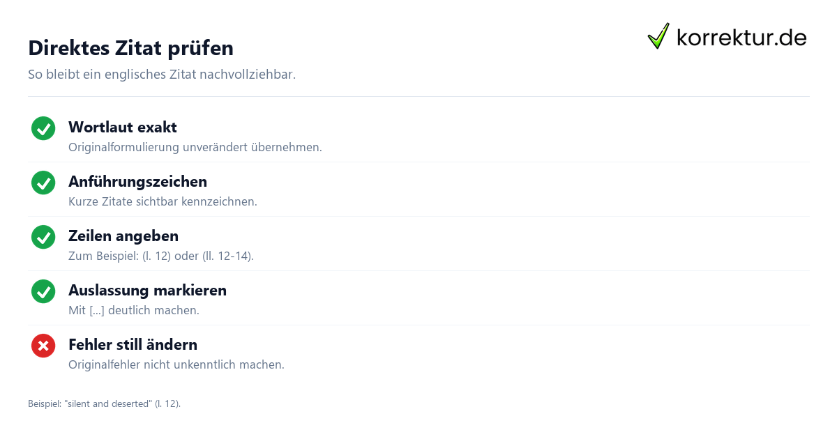 Richtig zitieren im Englischen mit Beispielen: direkte Zitate