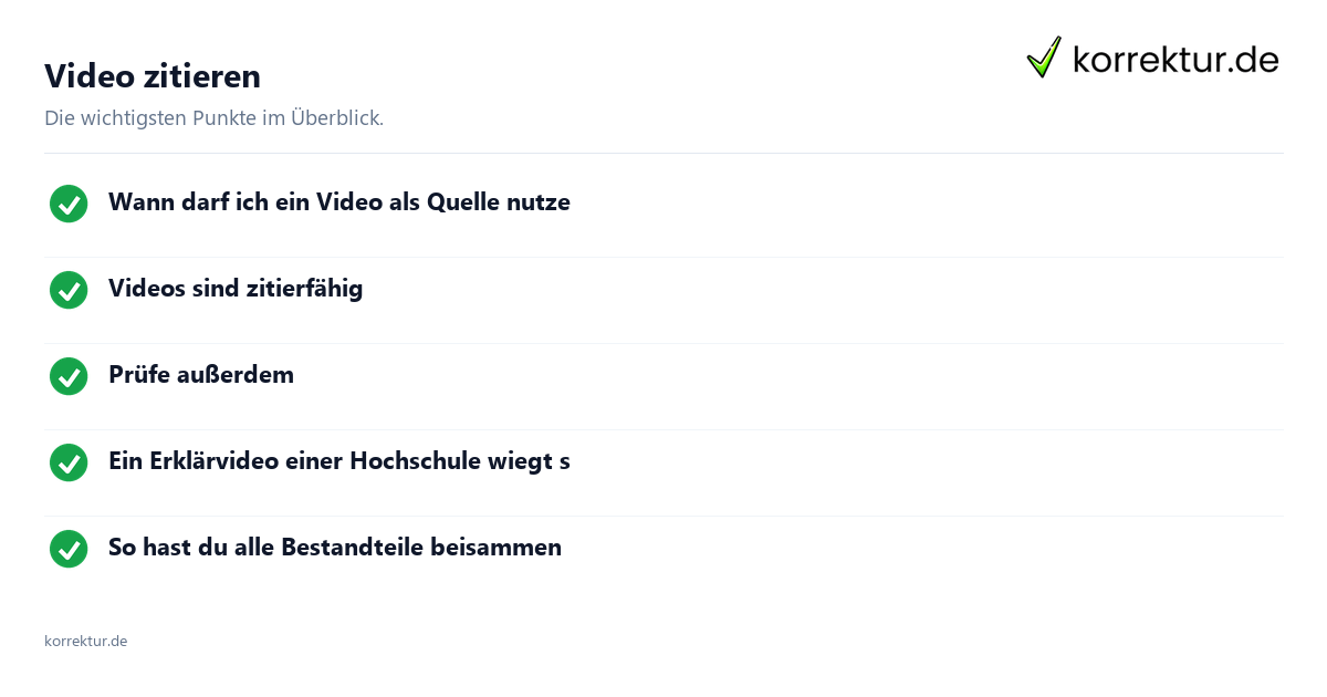 Video zitieren Video zitieren: Überblick