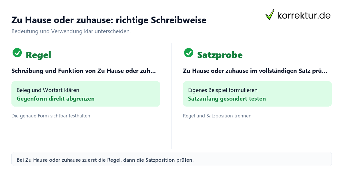 Zu Hause oder zuhause: richtige Schreibweise Zu Hause oder zuhause: richtige Schreibweise mit Bedeutung und passender Verwendung im Vergleich