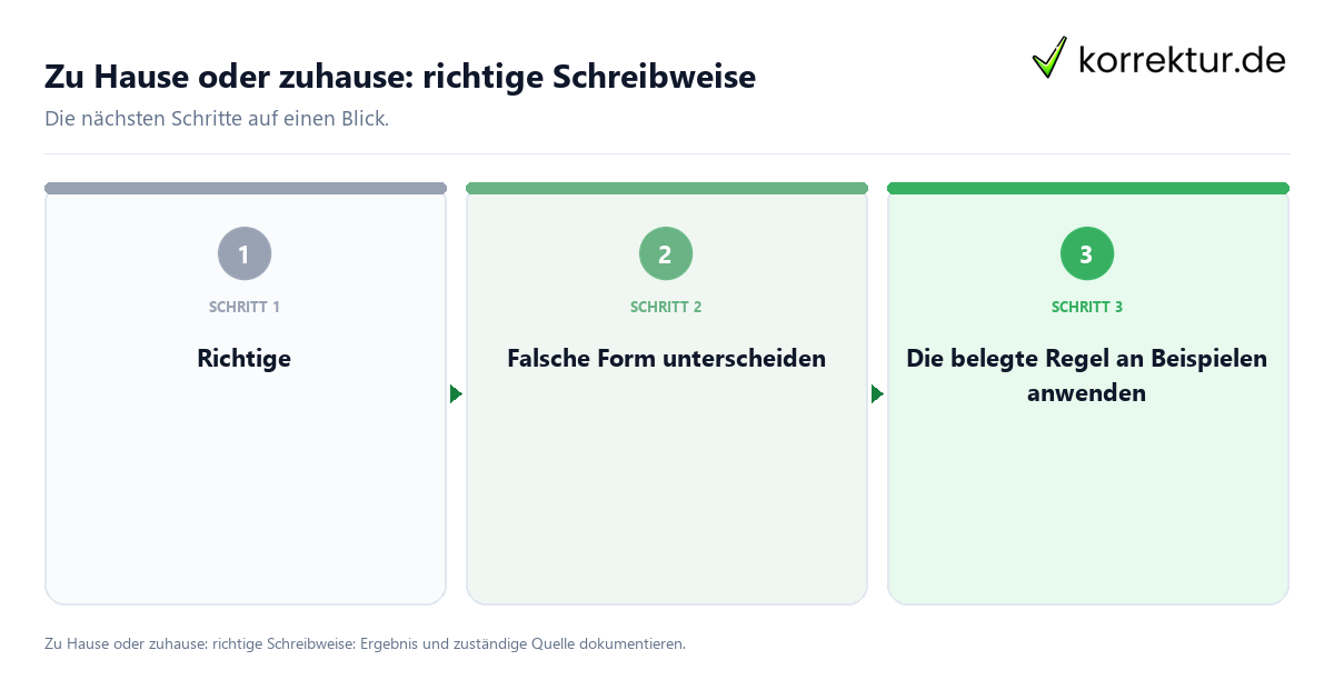 Zu Hause oder zuhause: richtige Schreibweise Zu Hause oder zuhause: richtige Schreibweise mit einem Ablauf aus Prüfung, Kontakt und Dokumentation