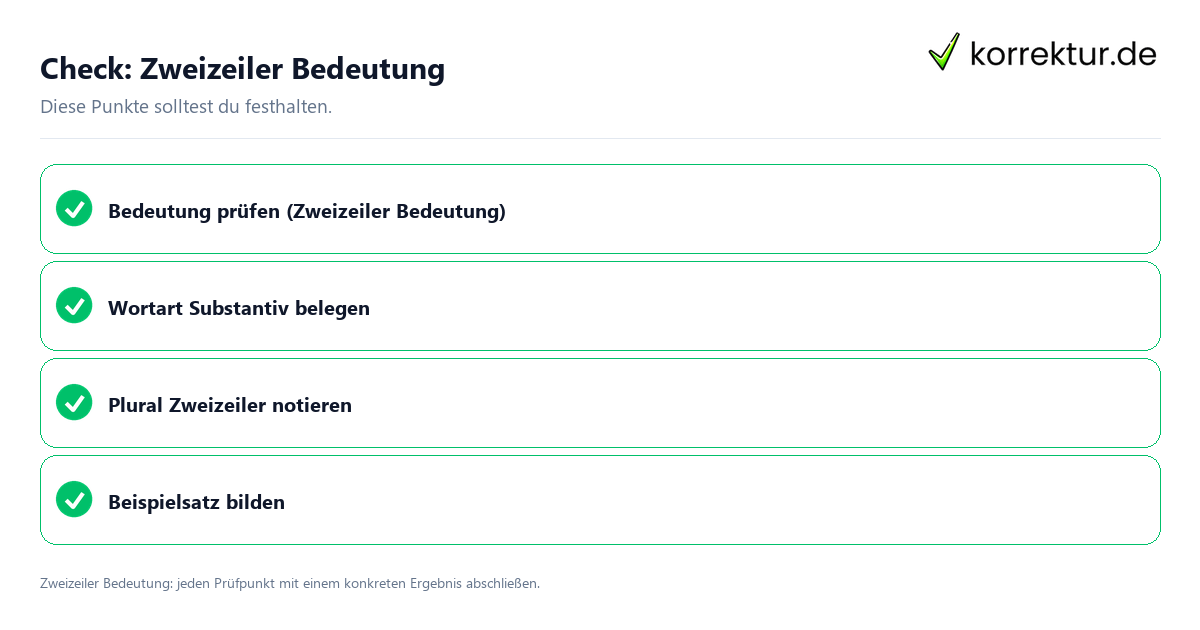 Zweizeiler Bedeutung mit einer themenspezifischen Checkliste