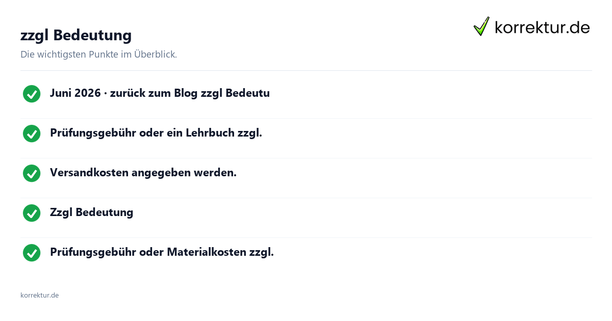 zzgl Bedeutung zzgl Bedeutung: Überblick