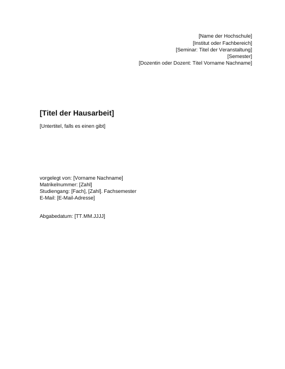 Vorschau der ersten Seite: Deckblatt: fünf fertige Titelblätter
