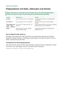 Vorschau der ersten Seite: Präpositionen und ihr Fall: Merkzettel